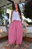 Sandbar Linen Blend Bloom Barrel Pant Indian Pink